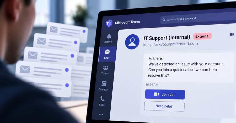Illustration de l’article : Attackers Use Microsoft Teams IT Support Scams to Deploy Malware and Ransomware