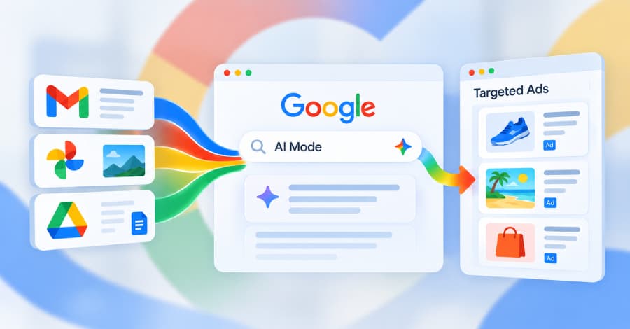 Illustration de l’article : Google Says Gmail and Photos Data Shared With AI Search Could Be Used for Targeted Ads
