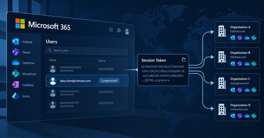 Illustration de l’article : Microsoft 365 Token-Replay Attacks Compromise 97 Accounts at 79 Organizations