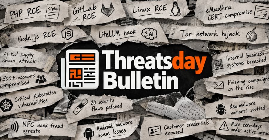 Illustration de l’article : ThreatsDay: AI Secrets Leak, PingCAP Source Theft, Signal Hang-Up Flaw, Laravel Auth Bypass + 21 More